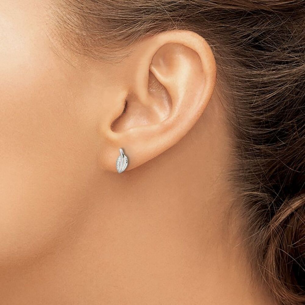 Kazi Luxury Sterling Silver Polished Tiny Leaf Po… - image 3